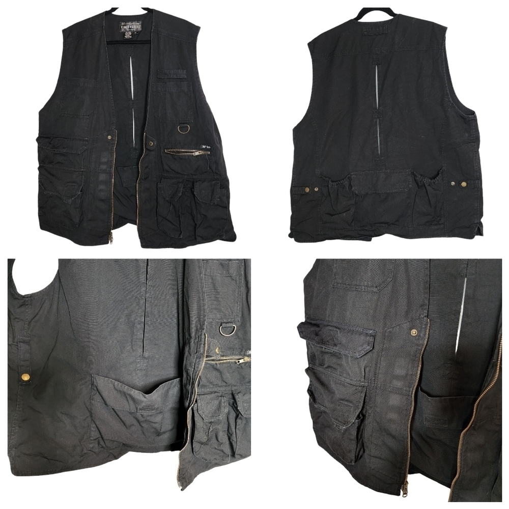 Tact gear black zip vest